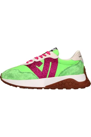 Emanuélle vee Schoenen, Dames, Groen, 38 EU, Leer, Sneakers Groen