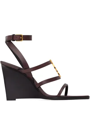 Saint Laurent Schoenen, Dames, Bruin, 36 EU, Zomer Sandalen 2023 Collectie