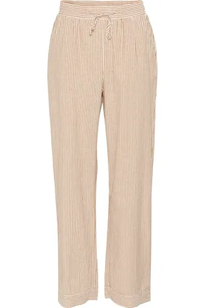 Saint Tropez Broeken, Dames, Bruin, XS, Bruine Suiker Wijde Pijp Broek