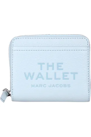 Marc Jacobs Accessoires, Dames, Blauw, ONE Size, Leer, Compacte portemonnee met meerdere vakken