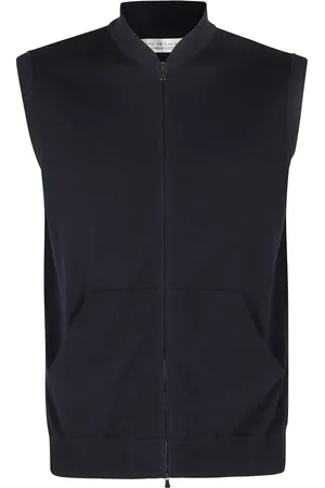 FILIPPO DE LAURENTIIS Jassen, Heren, Blauw, M, Katoen, Katoenen Mouwloze Bomber Zip