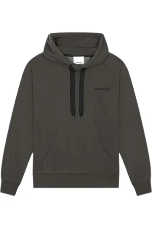 Isabel Marant Sweatshirts & Hoodies, Heren, Zwart, L, Katoen, Biologisch katoenen hoodie met kangoeroezak