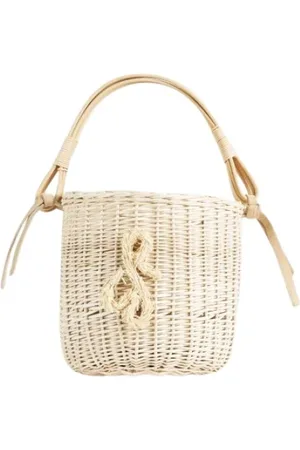 Ruslan Baginskiy Tassen, Dames, , ONE Size, Katoen, Rieten Mand met Handvat en Schouderband