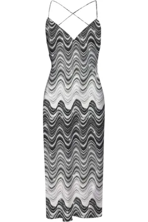 MC2 SAINT BARTH Kleedjes, Dames, Veelkleurig, L, Lange jurk in Sea Wave stijl