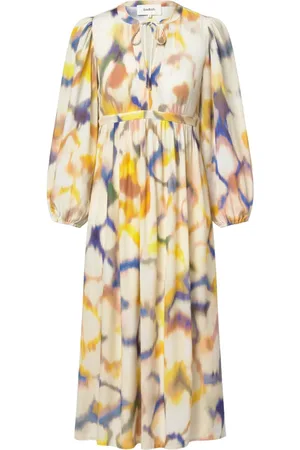 Bash Kleedjes, Dames, Veelkleurig, L, Bloemen bohemien midi jurk