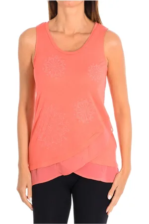 Desigual Tops, Dames, Roze, L, Polyester, Mandala Geborduurde Tanktop