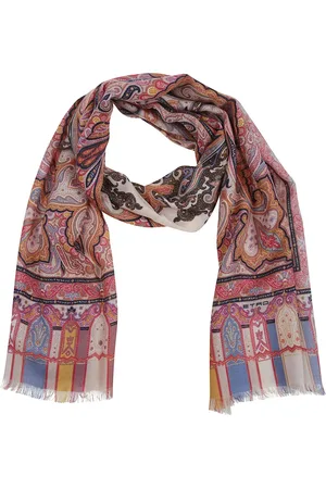 Etro Accessoires, Dames, Veelkleurig, ONE Size, Zijden Bloemensjaal