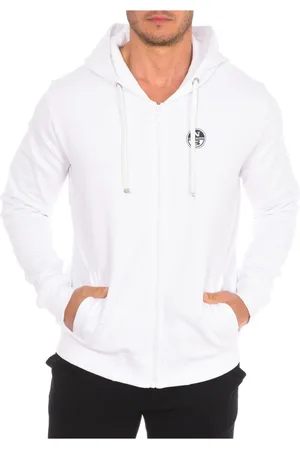 North Sails Sweatshirts & Hoodies, Heren, Wit, S, Katoen, Ritshoodie