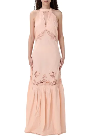 Twin-Set Kleedjes, Dames, Roze, M, Elegante Ivoorjurk