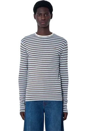 ERL Tops, Heren, Veelkleurig, S, Katoen, Gestreept Gebreid T-shirt