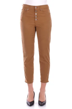 Dondup Broeken, Dames, Bruin, W31, Katoen, Bruine Geknoopte Broek