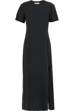 Jucca Kleedjes, Dames, Zwart, L, Katoen, Zwarte T-shirt Jurk Korte Mouwen