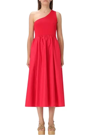 Twin-Set Kleedjes, Dames, Rood, L, Rode Elegante Jurk met Tijdloze Silhouet