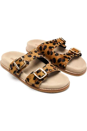 Gioseppo Schoenen, Dames, Veelkleurig, 40 EU, Dierenprint Sandaal met Dubbele Gesp