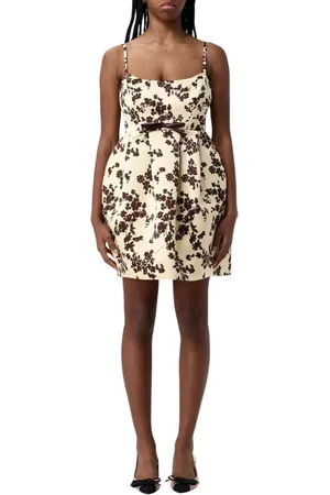 Elisabetta Franchi Kleedjes, Dames, Geel, L, Gele Bloemen A-Lijn Jurk