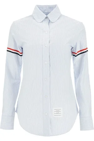 Thom Browne Blouses & Shirts, Dames, Blauw, XS, Katoen, Klassiek Oxford Katoenen Overhemd