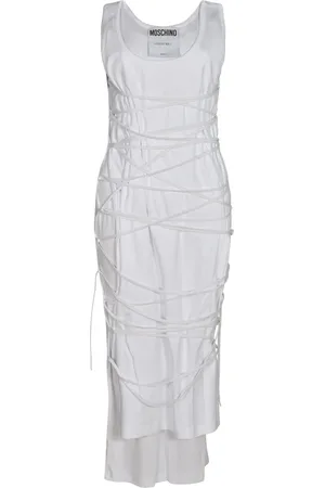 Moschino Kleedjes, Dames, Wit, M, Elegante Jurken Collectie
