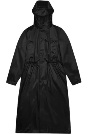 Rains Jassen, Dames, Zwart, M, Overdreven Pasvorm Regenjas