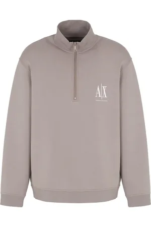 Armani Exchange Sweatshirts & Hoodies, Heren, Grijs, 2Xl, Katoen, Heren Pullover Sweatshirt met Rits