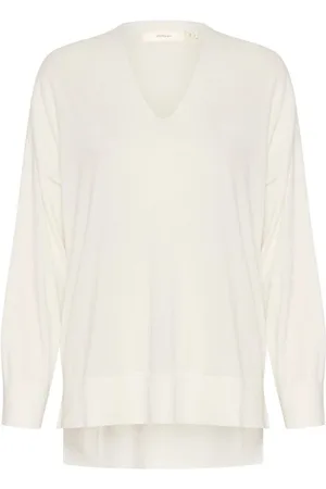 INWEAR Truien, Dames, Wit, S, Katoen, Puut Wit V-hals Katoenen T-shirt