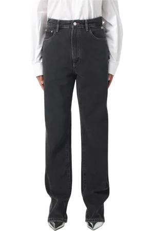 GCDS Jeans, Dames, Zwart, W26, Katoen, Zwarte Straight Leg Jeans voor Vrouwen