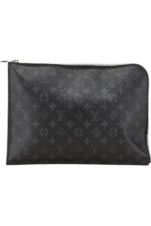 LOUIS VUITTON Pre-owned, Heren, Zwart, ONE Size, Leer, Pre-owned Canvas clutches