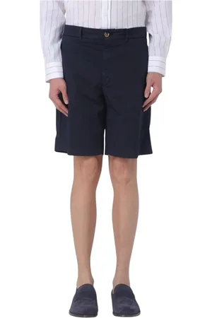 Brunello Cucinelli Korte broeken, Heren, Blauw, XL, Katoen, Blauwe Katoenen Shorts voor Mannen