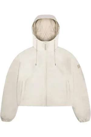 Rains Jassen, Dames, , S, Leer, Korte Geïsoleerde Jas