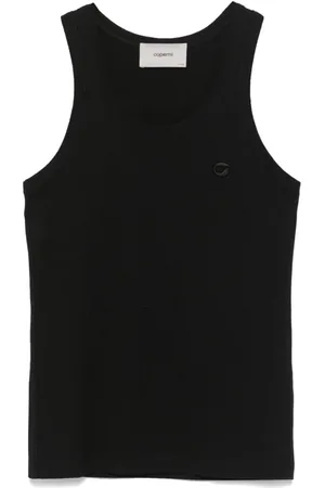 COPERNI Tops, Dames, Zwart, S, Katoen, Zwarte Lichtgewicht Logo Tanktop