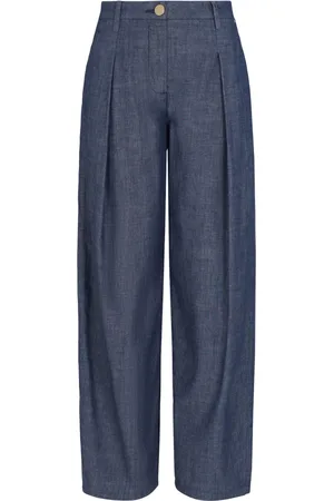Armani Exchange Broeken, Dames, Blauw, 3Xs, Katoen, Blauwe O-Shape Marlene Broek