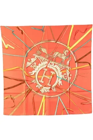 Hermès Pre-owned, Dames, Oranje, ONE Size, Pre-owned Silk scarves