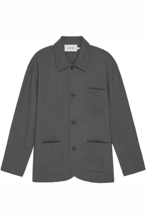 Frame Jassen, Heren, Zwart, XL, Wol, Houtskool Grijs Wol Chore Coat