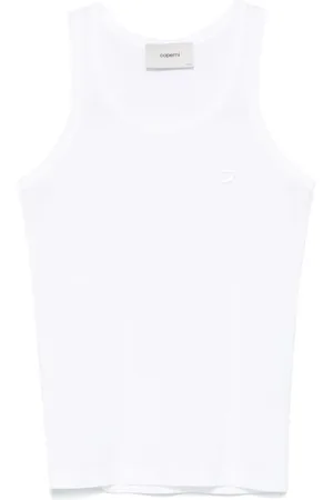 COPERNI Tops, Dames, Wit, M, Katoen, Witte Lichtgewicht Logo Tanktop