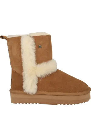 Warmbat Schoenen, Dames, Bruin, 42 EU, Suède, Warmgevoerde Kangaroo Laars - Bruin