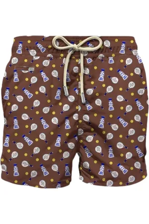 MC2 SAINT BARTH Badkleding, Heren, Bruin, M, Polyester, Polyester Shorts en Boxers Set