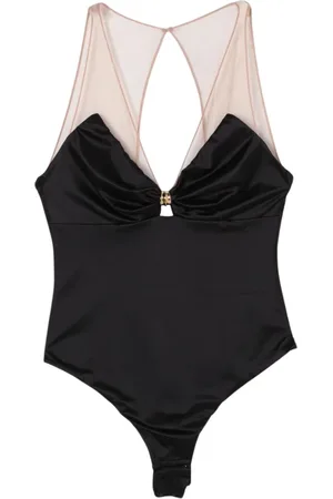 Elisabetta Franchi Tops, Heren, Zwart, S, Satijn, Blauwe Geknoopte Mini Rok Bodysuit Set