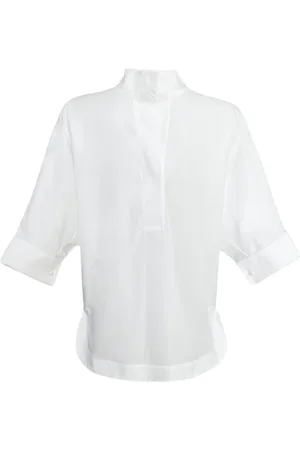 Carolina Herrera Blouses & Shirts, Dames, Wit, S, Katoen, CH Initials Oversize Shirt