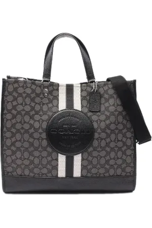 Coach Pre-owned, Heren, Grijs, ONE Size, Leer, Tweedehands Canvas handtassen