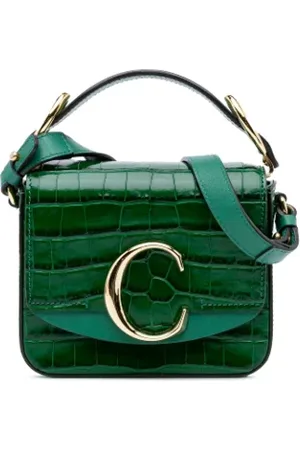 Chloé Pre-owned, Dames, Groen, ONE Size, Leer, Tweedehands leren handtassen