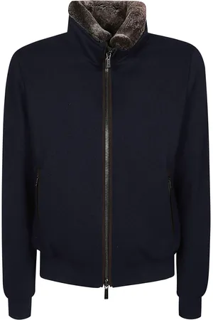 MOORER Jassen, Heren, Blauw, L, Stijlvolle Bomberjack