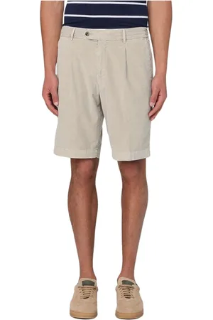 PT Torino Korte broeken, Heren, , L, Katoen, Witte Corduroy Casual Shorts