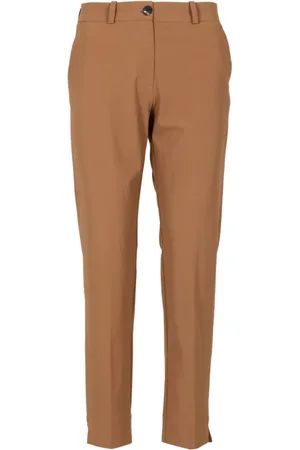 RRD Broeken, Dames, Bruin, M, Bruine Hoge Taille Sigarettenbroek