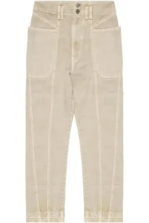 Isabel Marant Jeans, Dames, , M, Katoen, Katoenen Straight Leg Jeans Rits Sluiting