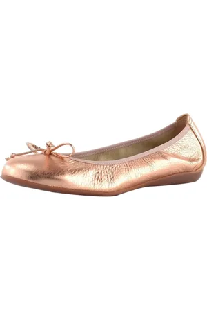 Wonders Schoenen, Dames, Oranje, 36 EU, Leer, Koperen Platte Schoenen Elegant Modern Ontwerp