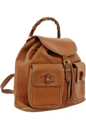 Gucci Pre-owned, Dames, Bruin, ONE Size, Leer, Pre-owned Leather backpacks