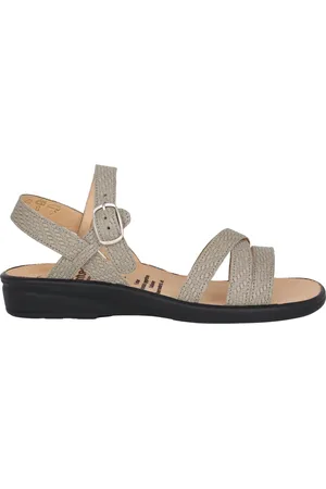 Ganter Schoenen, Dames, Grijs, 37 1/2 EU, Groene Sonnica Damessandalen