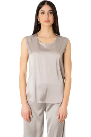 D.EXTERIOR Blouses & Shirts, Dames, Grijs, S, Satijn, Satijnen Top - Staal Kleur