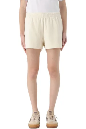A.P.C. Korte broeken, Dames, , XL, Katoen, Ecru Relaxte Shorts