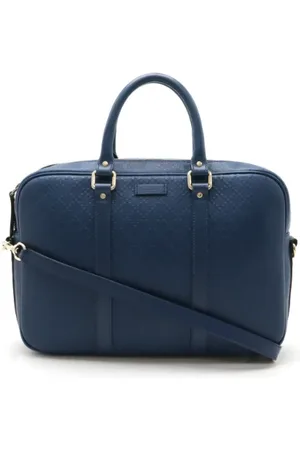 Gucci Pre-owned, Heren, Blauw, ONE Size, Leer, Pre-owned Leather briefcases