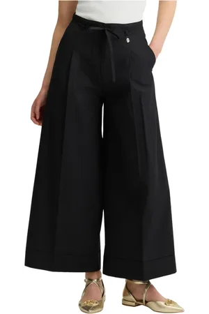 Liu Jo Broeken, Dames, Zwart, XS, Katoen, Zwarte stijlvolle broek